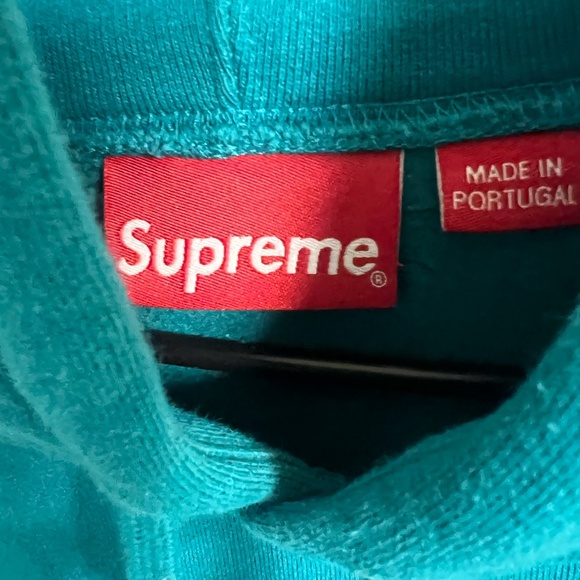 Men's Supreme Teal Hoodie - Picture 6 of 6